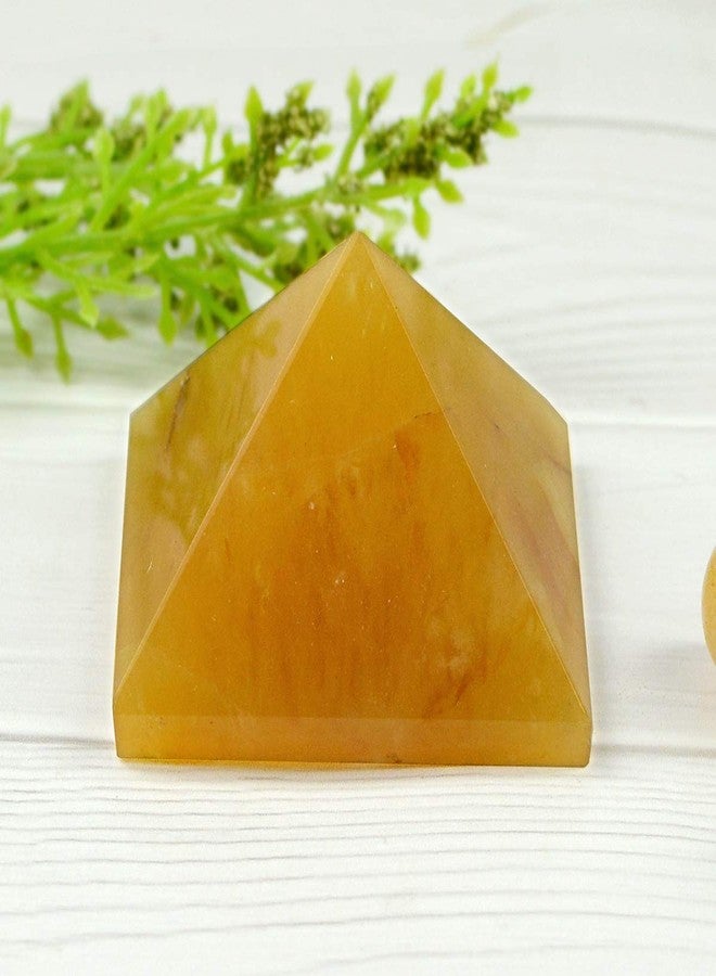 Crystu Natural Citrine Pyramid for Reiki Healing and Crystal Healing Stone Pyramid Size 30-35 mm (Color : Yellow) Pack of 1 pc - Image 1